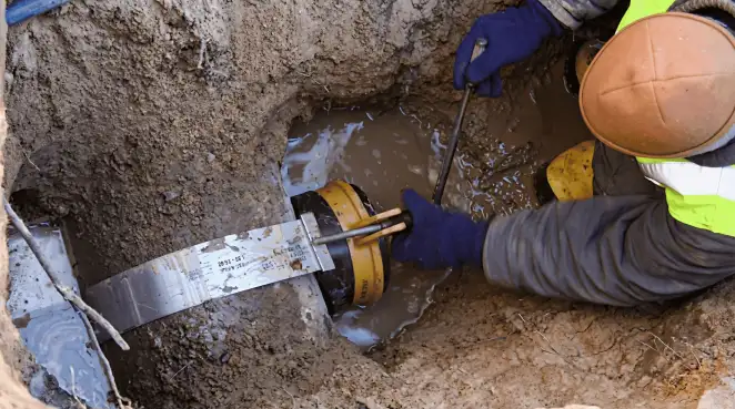 Technician performing underground drainage repair for foundation protection and gutter systems in Reno, NV